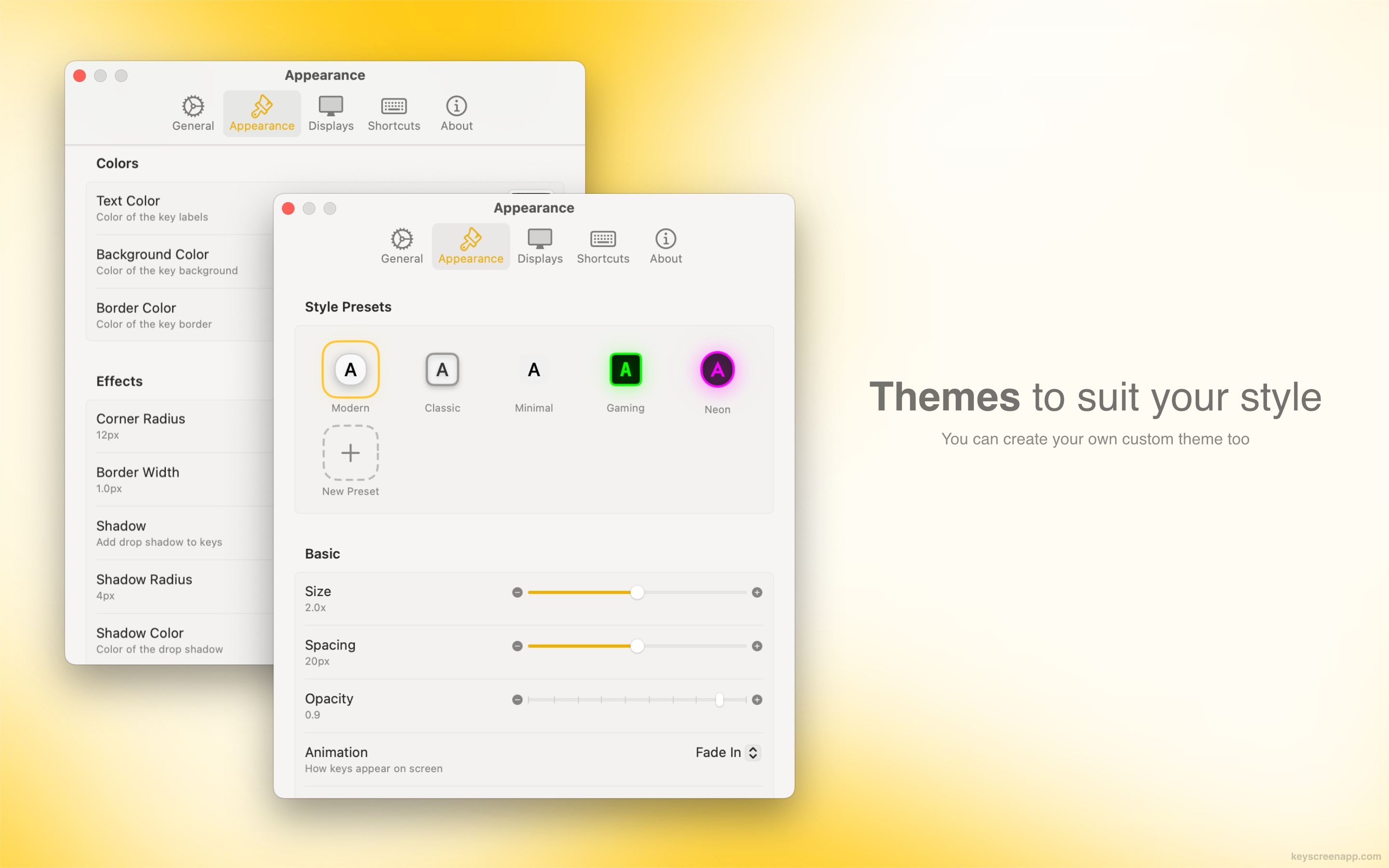 KeyScreen Themes